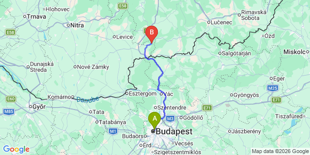 Map: Budapest Nyugati Train Station to Pomáz