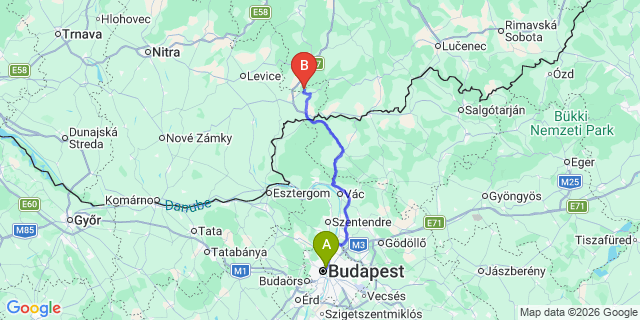 Map: Budapest Nyugati Train Station to Ráckeve