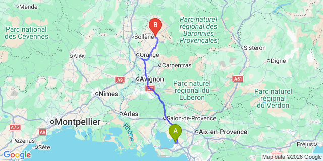 Map: Marseille Airport (MRS) to Buisson