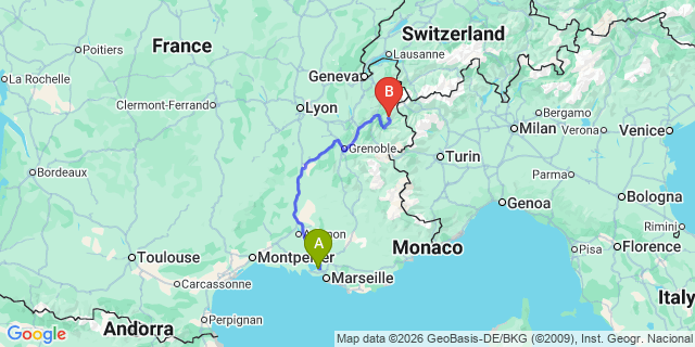Map: Marseille Airport (MRS) to Saint Tropez