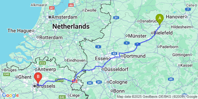 Map: Brussels Zaventem Airport (BRU) to Imde