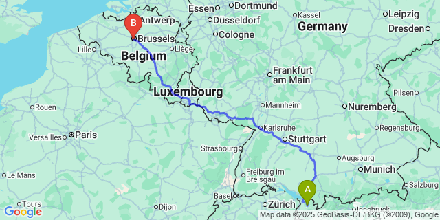 Map: Brussels Midi Train Station to Mellaar