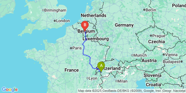 Map: Charleroi Airport Brussels South (CRL) to Noville