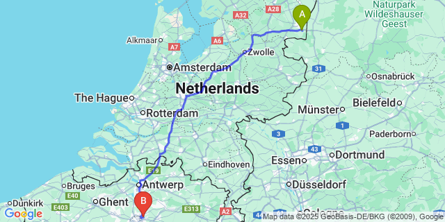 Map: Brussels Zaventem Airport (BRU) to Sint-Henricus
