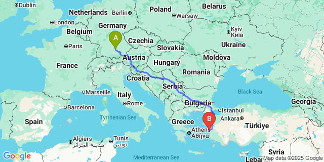 Map: Izmir Adnan Menderes Airport (ADB) to Tire