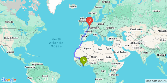 Map: Brussels Midi Train Station to Angre