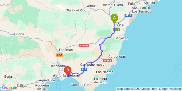 Map: Almeria Airport (LEI) to Antas