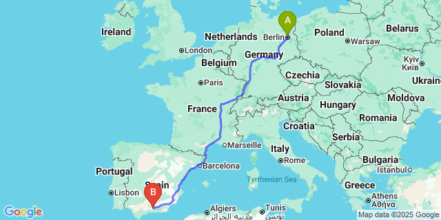 Map: Granada Airport (GRX) to Vera