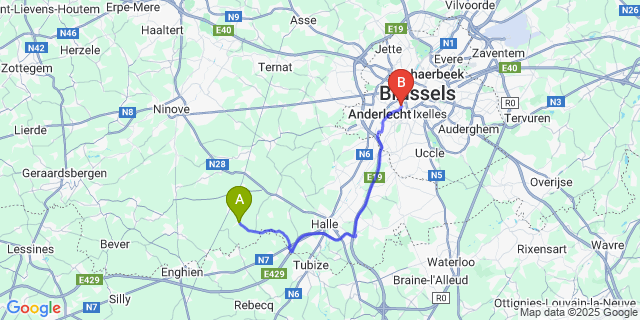 Map: Brussels Midi Train Station to Heikruis