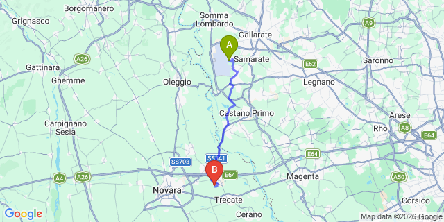 Map: Milan Malpensa Airport (MXP) to Brissago