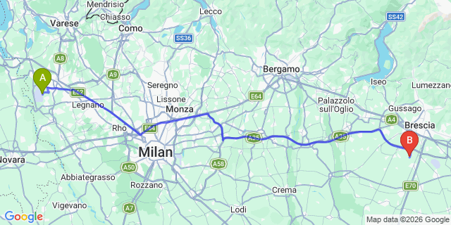 Map: Milan Malpensa Airport (MXP) to Tirano