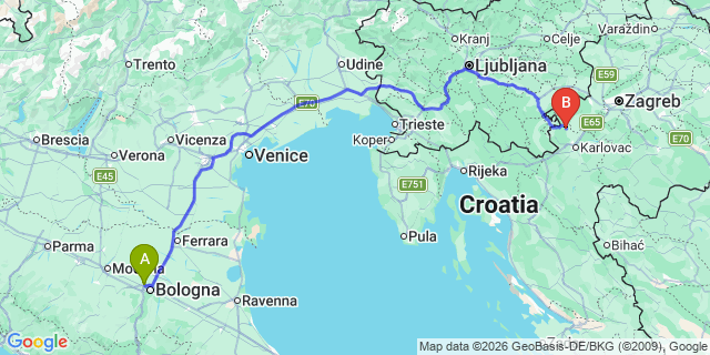 Map: Bologna Airport (BLQ) to Merano