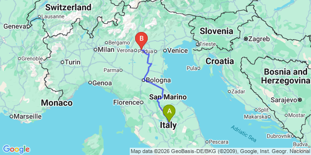 Map: Perugia Airport (PEG) to Firenze