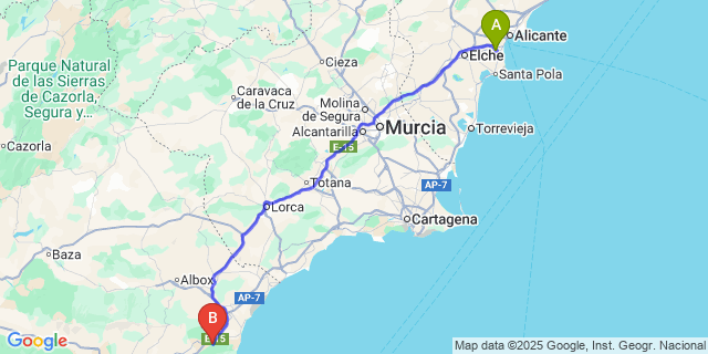 Map: Alicante Airport (ALC) to Alfaix
