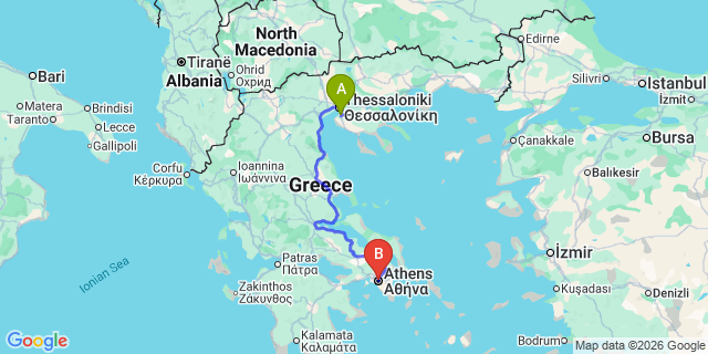 Map: Thessaloniki Airport (SKG) to Agios Panteleimonas