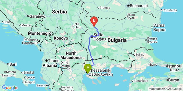 Map: Thessaloniki Airport (SKG) to Gerakini