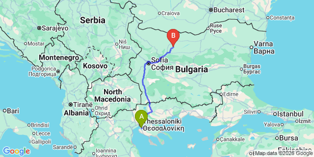 Map: Thessaloniki Airport (SKG) to Kavala