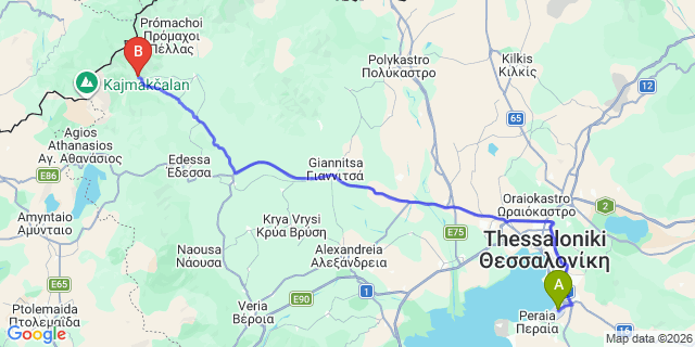 Map: Thessaloniki Airport (SKG) to Pozar