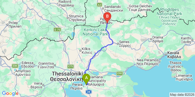 Map: Thessaloniki Airport (SKG) to Promaxonas