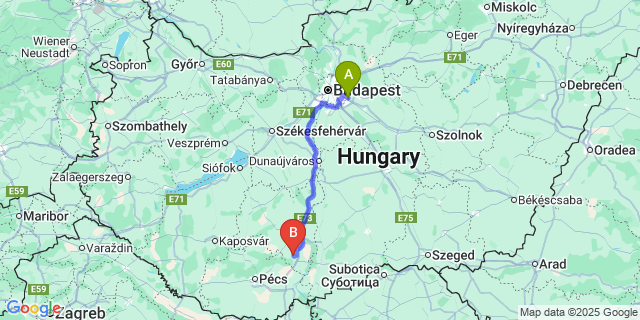 Map: Budapest Airport (BUD), Ferihegy, Liszt Ferenc to Alsónána