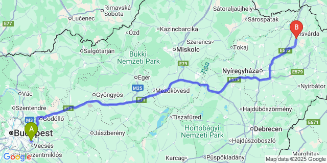 Map: Budapest Airport (BUD), Ferihegy, Liszt Ferenc to Anarcs