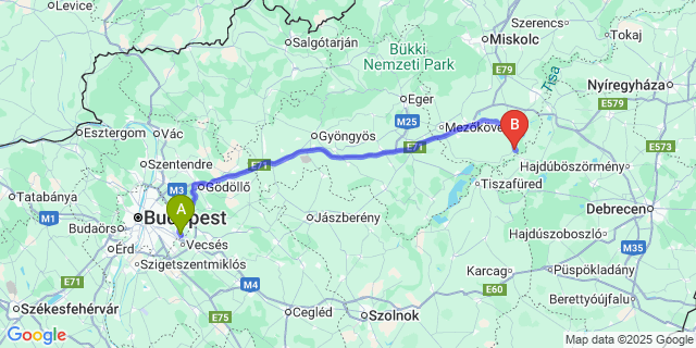 Map: Budapest Airport (BUD), Ferihegy, Liszt Ferenc to Ároktő