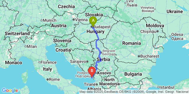 Map: Budapest Airport (BUD), Ferihegy, Liszt Ferenc to Bar