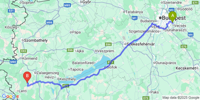 Map: Budapest Airport (BUD), Ferihegy, Liszt Ferenc to Barlahida