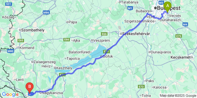 Map: Budapest Airport (BUD), Ferihegy, Liszt Ferenc to Becsehely