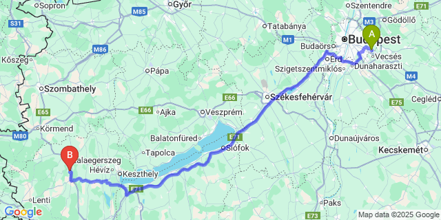 Map: Budapest Airport (BUD), Ferihegy, Liszt Ferenc to Bocfölde