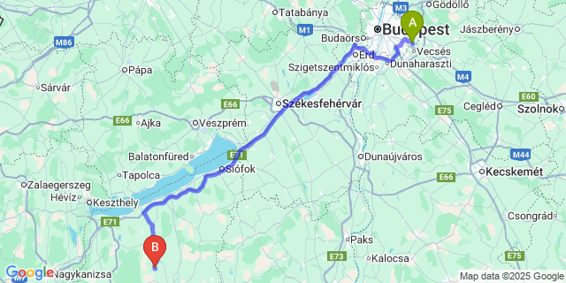 Map: Budapest Airport (BUD), Ferihegy, Liszt Ferenc to Bodrog