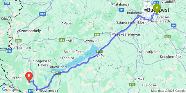 Map: Budapest Airport (BUD), Ferihegy, Liszt Ferenc to Bucsuta