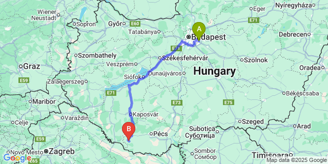 Map: Budapest Airport (BUD), Ferihegy, Liszt Ferenc to Bürüs