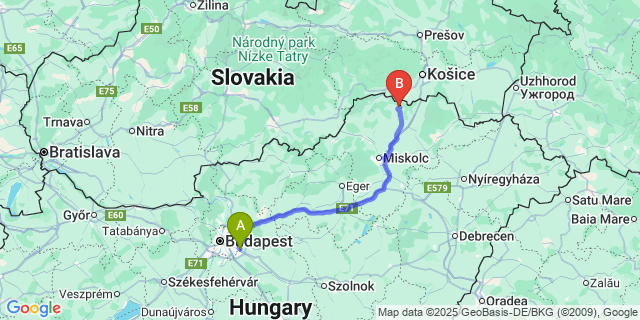 Map: Budapest Airport (BUD), Ferihegy, Liszt Ferenc to Büttös
