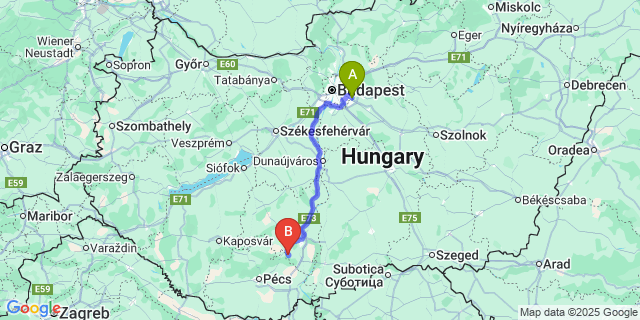 Map: Budapest Airport (BUD), Ferihegy, Liszt Ferenc to Cikó