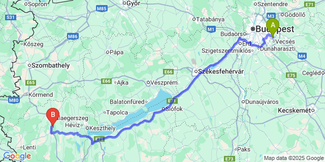Map: Budapest Airport (BUD), Ferihegy, Liszt Ferenc to Csatár