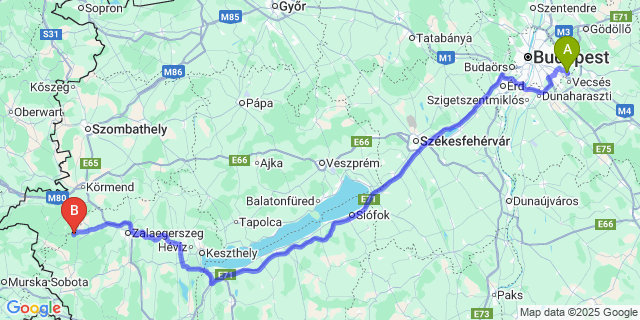Map: Budapest Airport (BUD), Ferihegy, Liszt Ferenc to Csöde