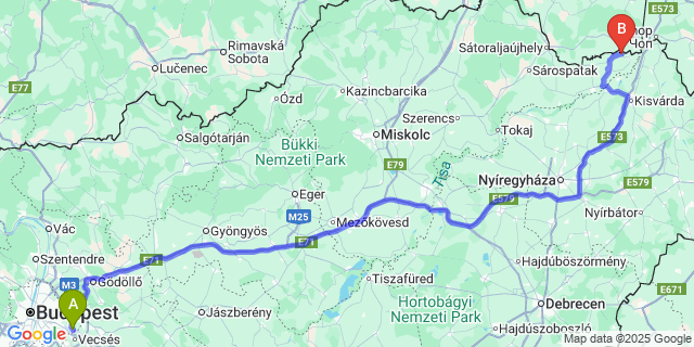 Map: Budapest Airport (BUD), Ferihegy, Liszt Ferenc to Dámóc