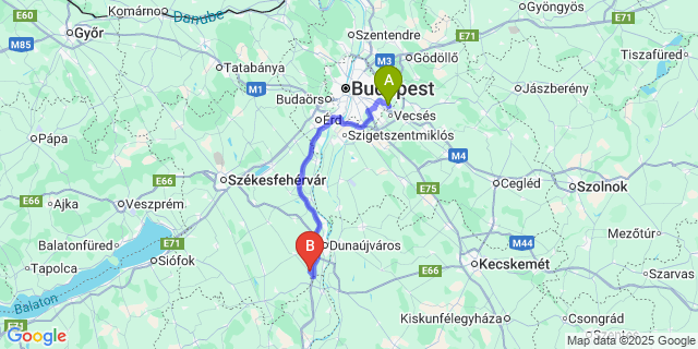 Map: Budapest Airport (BUD), Ferihegy, Liszt Ferenc to Daruszentmiklós