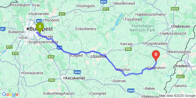 Map: Budapest Airport (BUD), Ferihegy, Liszt Ferenc to Darvas