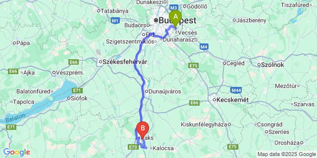 Map: Budapest Airport (BUD), Ferihegy, Liszt Ferenc to Dunaszentbenedek