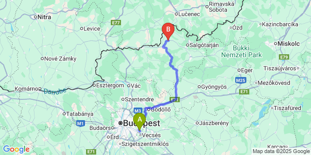 Map: Budapest Airport (BUD), Ferihegy, Liszt Ferenc to Endrefalva
