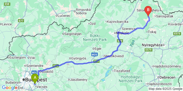Map: Budapest Airport (BUD), Ferihegy, Liszt Ferenc to Erdőhorváti