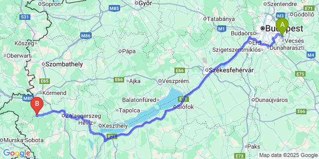 Map: Budapest Airport (BUD), Ferihegy, Liszt Ferenc to Felsőjánosfa
