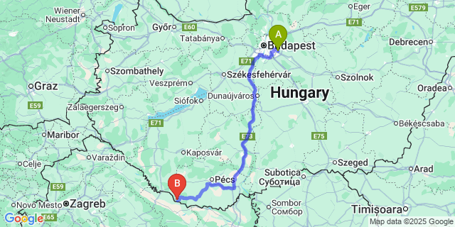 Map: Budapest Airport (BUD), Ferihegy, Liszt Ferenc to Felsőszentmárton