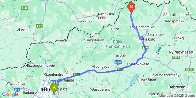 Map: Budapest Airport (BUD), Ferihegy, Liszt Ferenc to Felsőtelekes