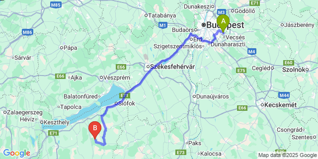 Map: Budapest Airport (BUD), Ferihegy, Liszt Ferenc to Fiad