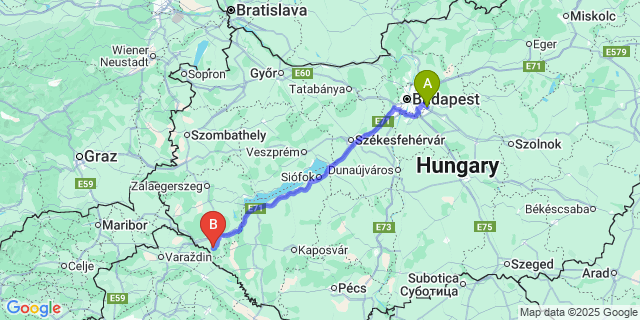 Map: Budapest Airport (BUD), Ferihegy, Liszt Ferenc to Fityeház