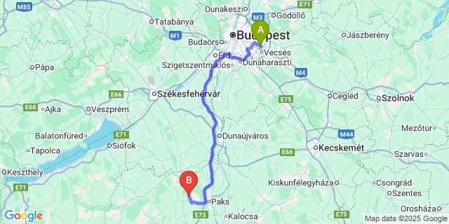 Map: Budapest Airport (BUD), Ferihegy, Liszt Ferenc to Györköny