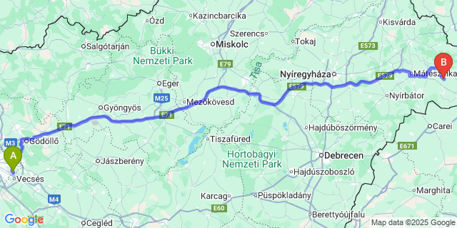 Map: Budapest Airport (BUD), Ferihegy, Liszt Ferenc to Gyügye